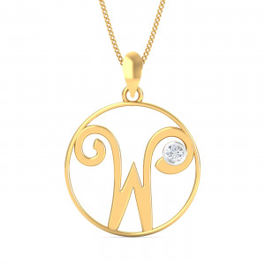 Artistic W Initials Pendant