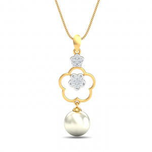 Floral Drop Pearl Pendant