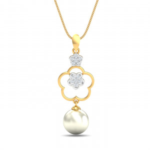 Floral Drop Pearl Pendant