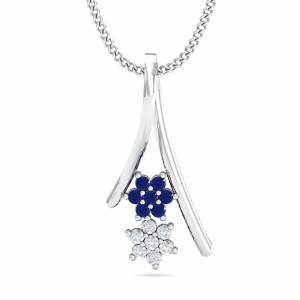 Floral Blue Sapphire Pendant