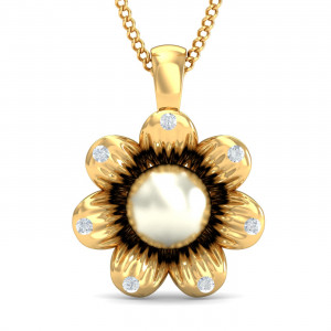 Dahlia Floral Pearl Pendant