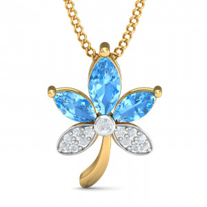 Lotus Blue Topaz Pendant