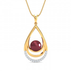 Maroon Pearl Pendant