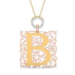 Initial B Filigree Pendant