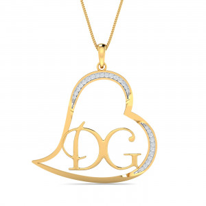 DG Initials Heart Pendant