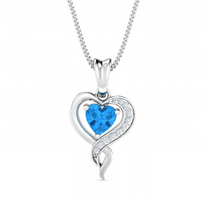 Blue Topaz Heart Pendant