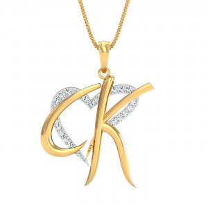 CK Initials Heart Pendant