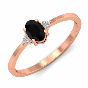 Black Diamond Rose Gold Ring