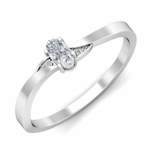 Elíptica White Sapphire Ring