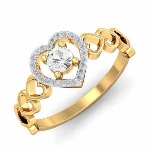 Framed Heart Sapphire Ring