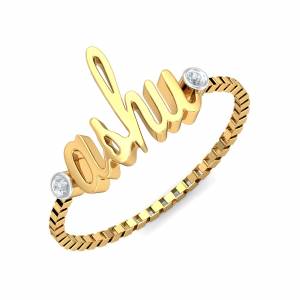 Ashu Name Chain Ring