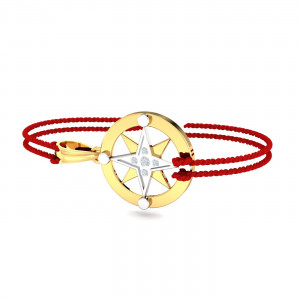 Diamond Compass Rakhi Pendant