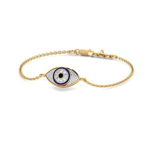 Navy Evil Eye Chain Bracelet