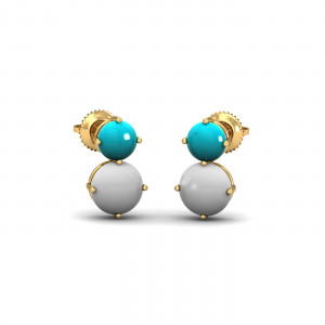 Turquoise Moonstone Earrings