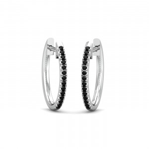 Classic Black Diamond Hoops