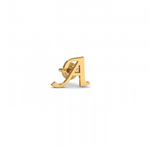 Letter A Mens Gold Stud