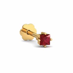 2.5mm Square Ruby Nose Stud