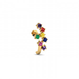 Multi Sapphire J Nose Stud