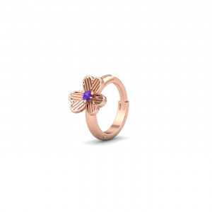 Amethyst Flower Nose Ring