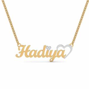 Hadiya Name Heart Pendant