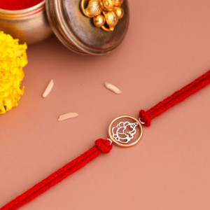 Cutwork Ganesha Silver Rakhi
