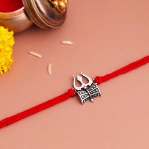 Trishul-Damru Silver Rakhi