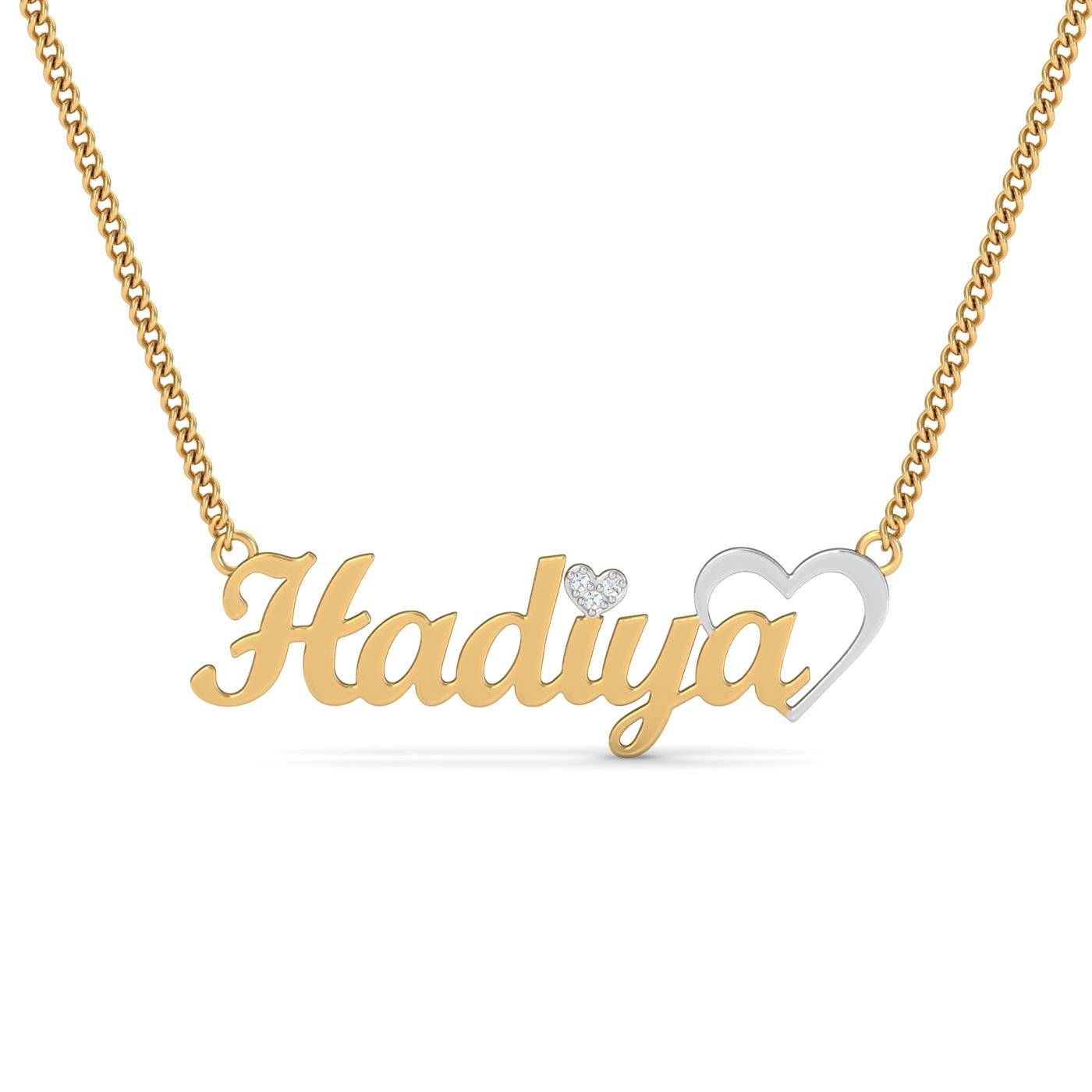 Hadiya Name Heart Pendant