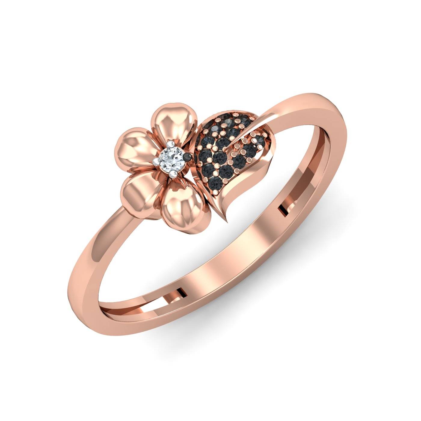 Flora Black Diamond Ring