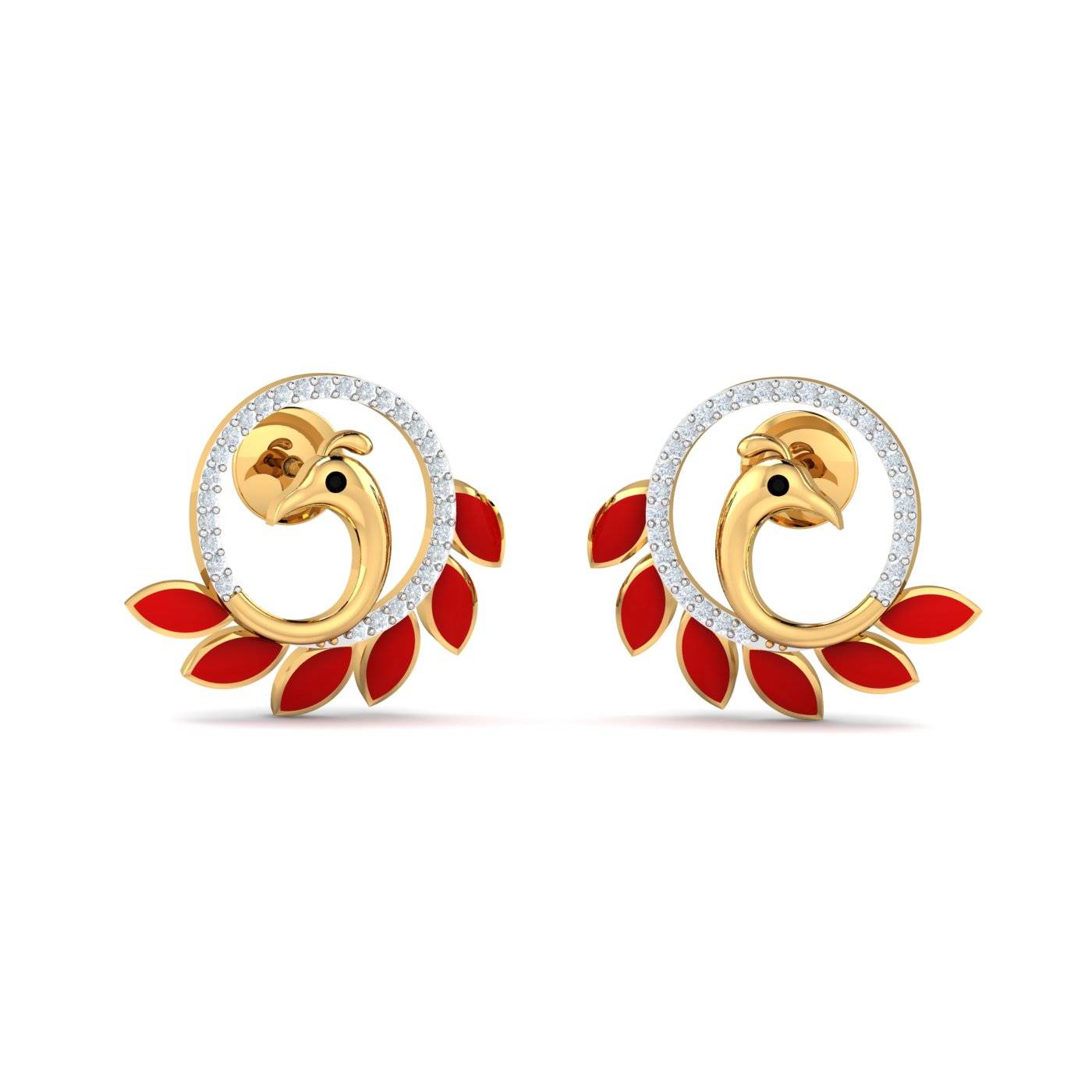 Seine Peacock Enamel Earrings