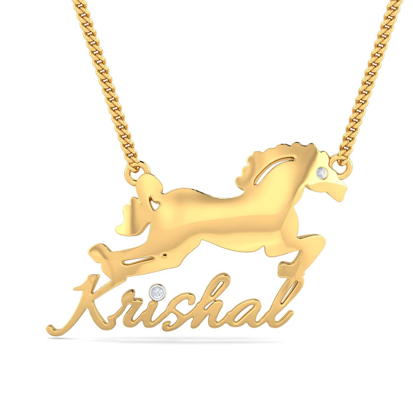 Krishal Name Horse Pendant