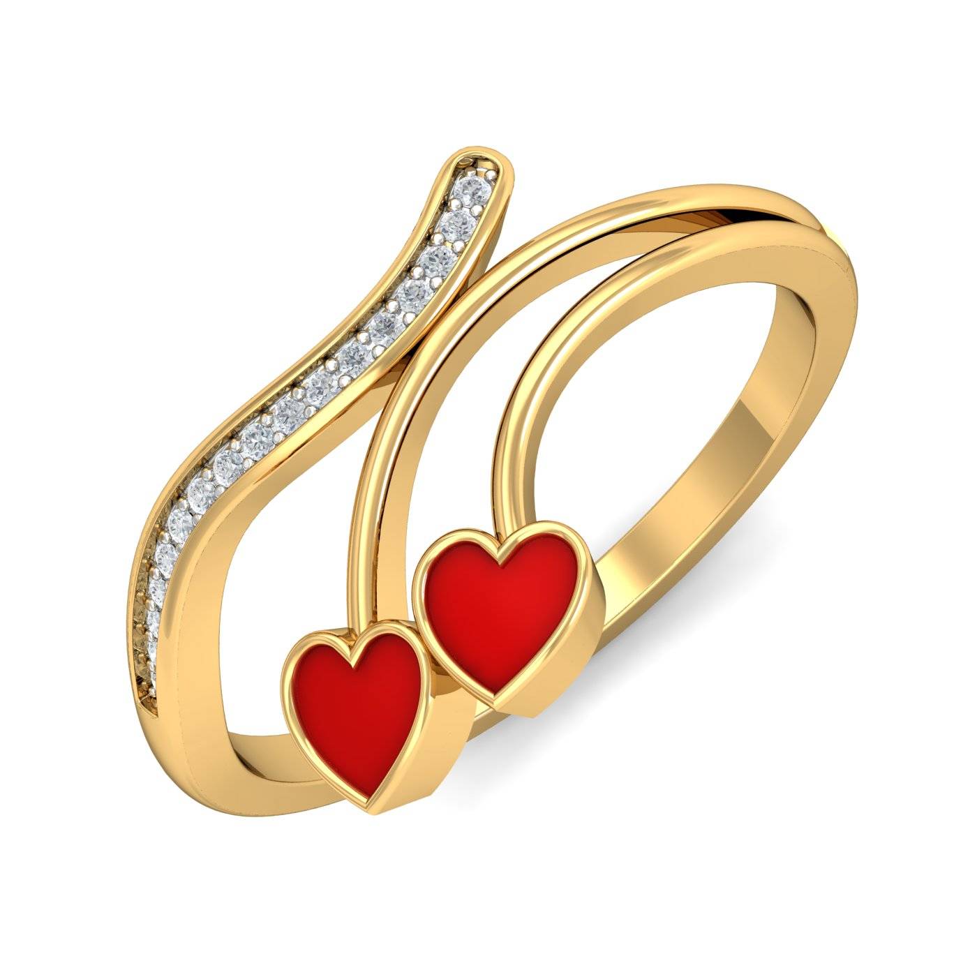 Linda Heart Enamel Ring