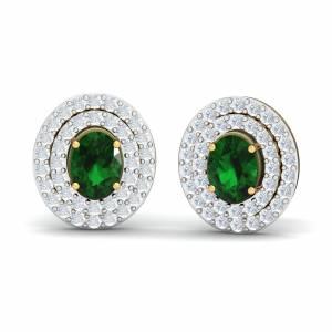 Konzentrisch Emerald Stud Earrings