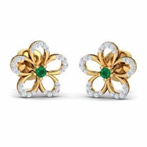 Bell Flower Emerald Earrings