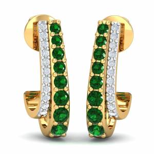 Fortuna Emerald Half Hoop Earrings
