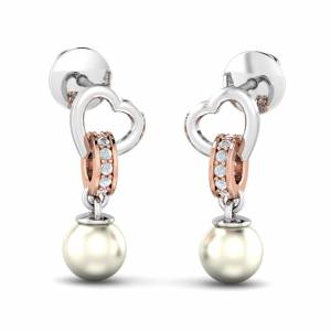 Clasped Heart Pearl Earrings