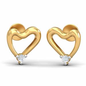 Cheerful Heart Gold Stud Earring