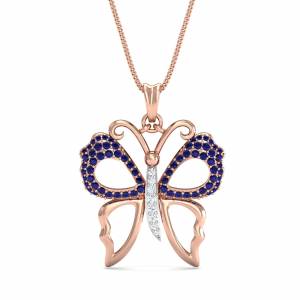 Sapphire Butterfly Pendant