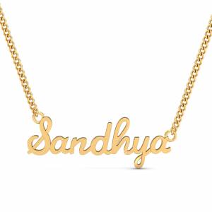 Sandhya Gold Name Pendant
