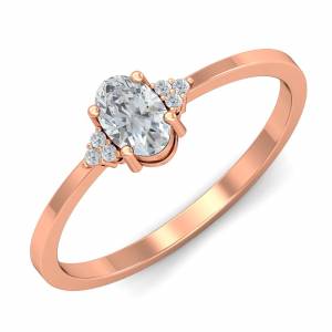 White Sapphire Rose Gold Ring