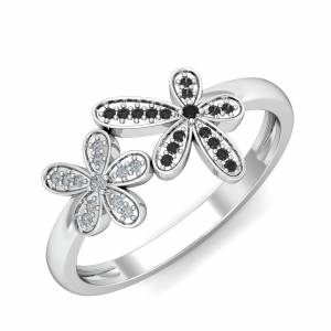 Black Diamond Floral Ring
