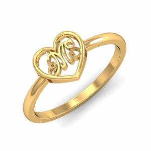 MS Initials Heart Ring